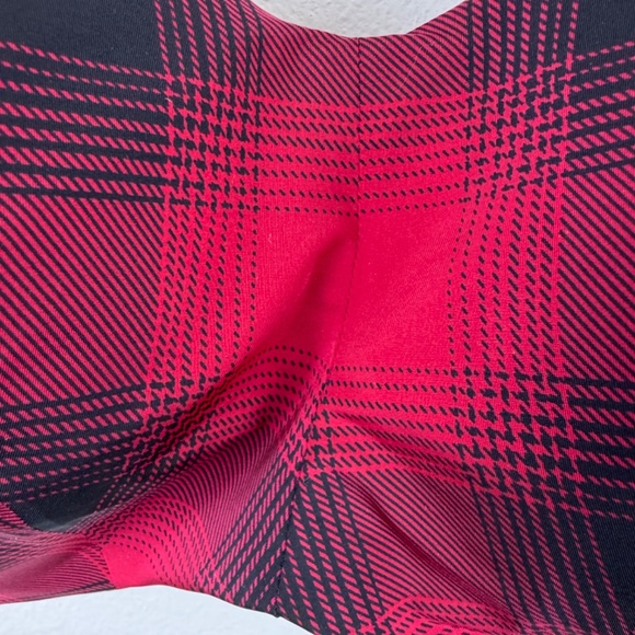 Plaid Red and Black Women's Bra - Picture 3 of 14